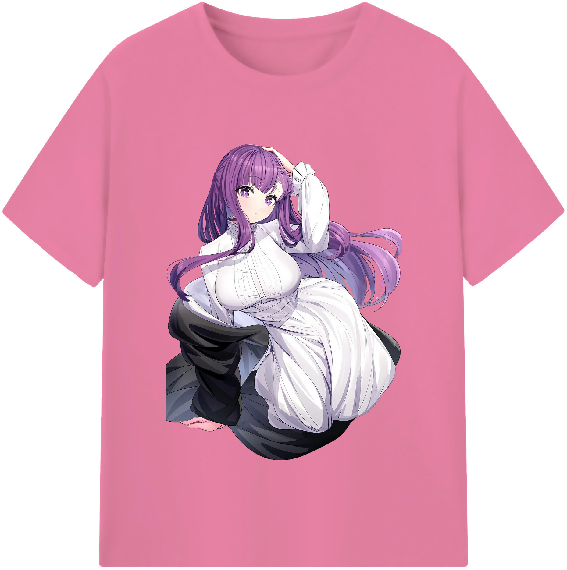 （画像用） 葬送のフリーレン Frieren 綿100％半袖Tシャツ（フロントプリント）